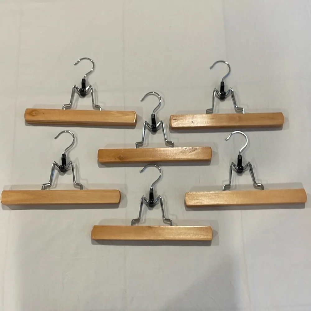 Six Wooden Clothes Hangers